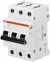 S203M C63UC Автоматический выключатель 3-х полюсный, 63А, 10кА, DC (хар-ка C) ABB. Вид 1