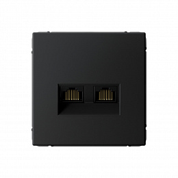 Розетка двойная компьютерная RJ45+RJ45, кат.6А, механизм (карбон) ARTGALLERY Systeme Electric. Вид 1