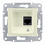 Розетка компьют., RJ45, одиноч., кат. 6, экран. stp, с пруж. заж. (бежевый) Sedna Schneider Electric. Вид 1.