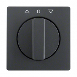 Накладка с вращающейся ручкой для жалюзийного поворотного выключателя (антрацитовый, бархатный лак) Q.1/Q.3 Berker. Вид 1