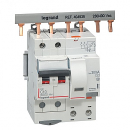 DX3 Дифф. автомат 2-полюсный, 10A, 30mA, тип АC, 6kA (хар-ка C) Legrand. Вид 1