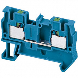Клем втыч.проходной, 2тчк, 4мм,синий Schneider Electric. Вид 1