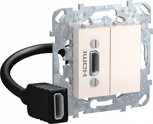 Розетка HDMI (бежевый) Unica Schneider Electric. Вид 1