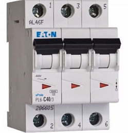 293163 PL4-C32/3 Автоматический выключатель 3-полюсный, 32А 4,5kA (хар-ка C) Eaton. Вид 1