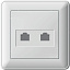 Розетка двойная компьютерная RJ45 кат.5e, в сборе (слоновая кость) Wessen 59 Schneider Electric. Вид 1.