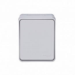 Переключатель 1-клавишный, 10 АХ, О/У (белый) AtlasDesign PROFI IP54 Systeme Electric. Вид 1