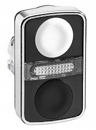 Головка кнопки двойная без маркировки + LED  Schneider Electric. Вид 1