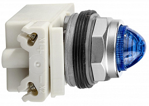 Сигнальная лампа 30мм 24в синяя с подсветкой Schneider Electric. Вид 1
