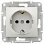 Розетка 2Р+Е,без шторок (алюминий) Sedna Schneider Electric. Вид 1.