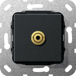 Розетка mini-jack (черный) System 55 Gira. Вид 1