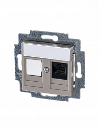 5014H-A51017 18W Розетка компьютерная RJ45 кат.5e+заглуш., Levit, кофе макиато ABB. Вид 1