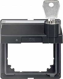 Промежуточное кольцо с крышкой пол.д/надписи, зам. (антрацит) Merten Aquadesign Schneider Electric. Вид 1