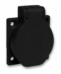 Розетка черная 10/16a 50х50мм ip54 винты сбоку Schneider Electric. Вид 1