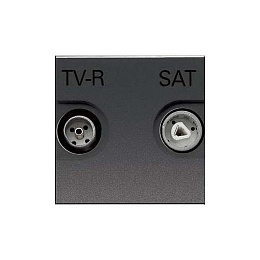 N2251.3 AN Розетка TV-R-SAT одиночная с накладкой, серия Zenit, цвет антрацит, ABB. Вид 1