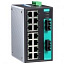 16-портовый неуправляемый коммутатор: 15х10/100 BaseT(X) Ethernet и 1 порт 100BaseFX MOXA. Вид 1.