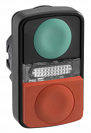 Головка кнопки двойная без маркир + led zb5aw7l3740 Schneider Electric. Вид 1