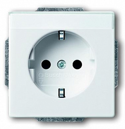 20 EUN-84-500 Розетка SCHUKO 16А 250В с полем для надписи, серия solo/future, цвет davos/альпийский белый ABB. Вид 1