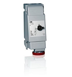 Розетка с механической блокировкой 363mvs11wh,63a,3p+e,ip67,11ч ABB. Вид 1