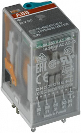 CR-M024DC4LD Реле с 4-мя переключающими контактами 24B DC (6A), СИД индикация АВВ. Вид 1
