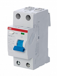 F202 AC 40/100 Блок утечки тока 2-полюсный, 40A, 100mA, тип АC (УЗО) ABB. Вид 1