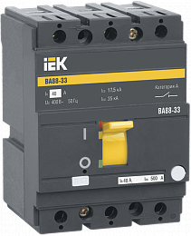 ВА88-33 3P 40А Автомтаический выключатель 3-полюсный, 40А, 35kA подключение под шину ИЭК. Вид 1