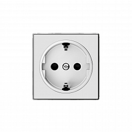 8588 CB Накладка для розетки SCHUKO (стекло белое) SKY ABB. Вид 1