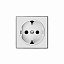 8588 CB Накладка для розетки SCHUKO (стекло белое) SKY ABB. Вид 1.