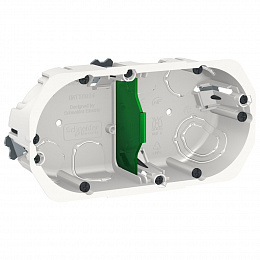 Коробка 2 поста глубина 40мм д/полых стен белая Schneider Electric. Вид 1