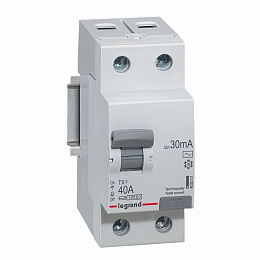 TX3 Блок утечки тока (УЗО) 2-полюсный, 40A, 300mA, тип АC Legrand. Вид 1