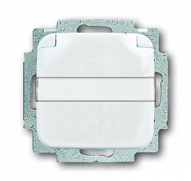 20 EUKN-214 Розетка SCHUKO 16А 250В с крышкой, с полем для надписи, серия Reflex SI, цвет альпийский белый ABB. Вид 1