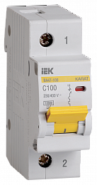 ВА47-100 Автоматический выключатель 1-полюсный, 100А, 10kA (хар-ка C) ИЭК. Вид 1