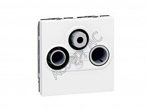 Розетка TV-FM-SAT, 2 модуля Mosaic Legrand. Вид 1