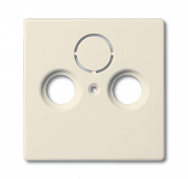 1743-82 Накладка (центральная плата) для TV-R-SAT розетки, серия solo/future, цвет savanne/слоновая кость ABB. Вид 1