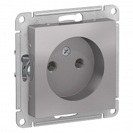 Розетка без заземления, 16А, механизм (алюминий) Atlas Design Systeme Electric. Вид 1