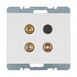 Тройная розетка RCA/S-Video (полярная белизна) K.1 Berker. Вид 1