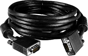 Кабель 5м HD15 Male - Male VGA, ферритовый сердечник, защита от электромагнитных помех, 15В ICP DAS. Вид 1