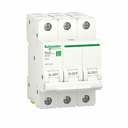 Автоматический выключатель 3-полюсный (АВ) С 20А 6кA Schneider Electric. Вид 1