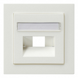 Накладка 50*50 мм для розеток UAE/IAE с полем для надписи (белый) S-Color Gira. Вид 1