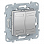Выключатель 4-кнопочный KNX (алюминий) Unica new Schneider Electric. Вид 1.