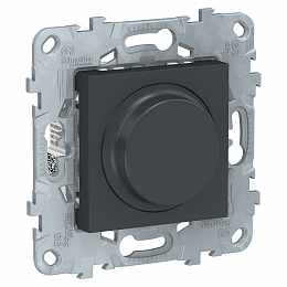 unica new led светорегулятор wiser повор-наж, универсальный 7-200вт, антрацит Schneider Electric. Вид 1