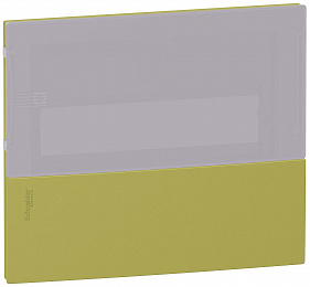 Mini pragma фисташк. передняя панель встраив. щита с дымч. дв. 1ряд/12мод,италия Schneider Electric. Вид 1