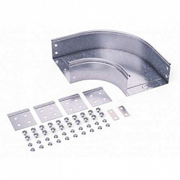 Угол CPO 90 горизонтальный 90° 200х100, с крепежными элементами и соединительными пластинами DKC. Вид 1