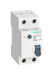 Дифф. автомат 1P+N, 16А, 30mA, тип AC, 6kA (хар-ка C) City9 Systeme Electric. Вид 1
