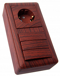 Коробка 2-постовая, подъемная для наружного монтажа с рамкой (мореный дуб) Wessen 59 Schneider Electric. Вид 1