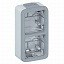 Коробка для накладного монтажа 2 поста, вертикальная (серый) IP55 Plexo Legrand. Вид 1.