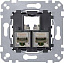 Розетка компьютерная 2xRJ45 кат.5e stp Merten Schneider Electric. Вид 1.