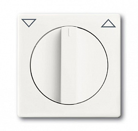 1740-884 Плата центральная с поворотной ручкой, с маркировкой, для механизма выключателя жалюзи 2712/2713 U и 2722/2723 U, серия solo/future, цвет бе. Вид 1