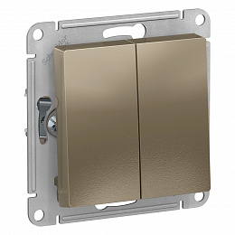 Переключатель 2-клавишный (сх.6/2) 10АХ, механизм ( шампань) Atlas Design Systeme Electric. Вид 1