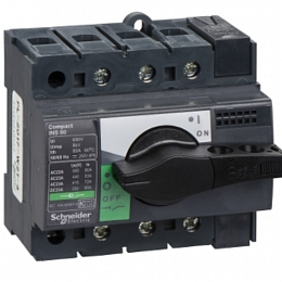 Выключатель-разъединитель Interpact INS80, 3P, 80А (с черной ручкой) Schneider Electric. Вид 1
