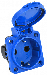 MAGNUM Розетка панельная SCHUKO РП14-3 IP54 синий ИЭК. Вид 1